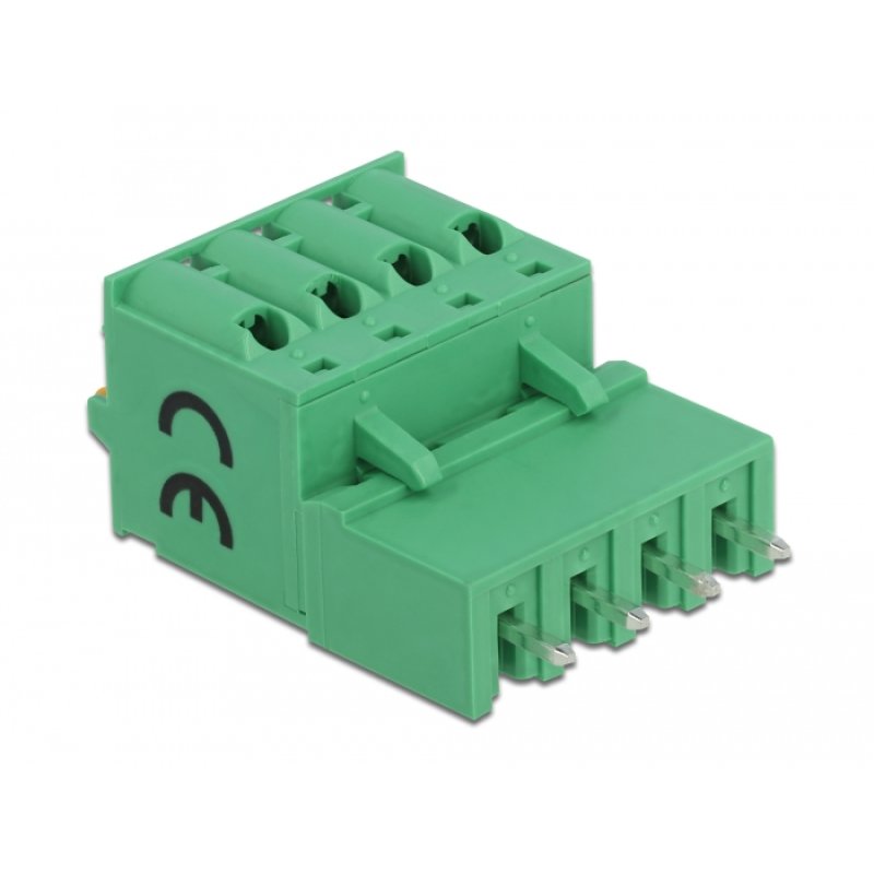 DeLOCK Terminal block set for PCB 4 pin 5.08 mm pitch vertical