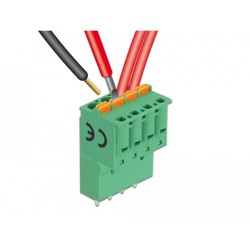 DeLOCK Terminal block set for PCB 4 pin 5.08 mm pitch vertical