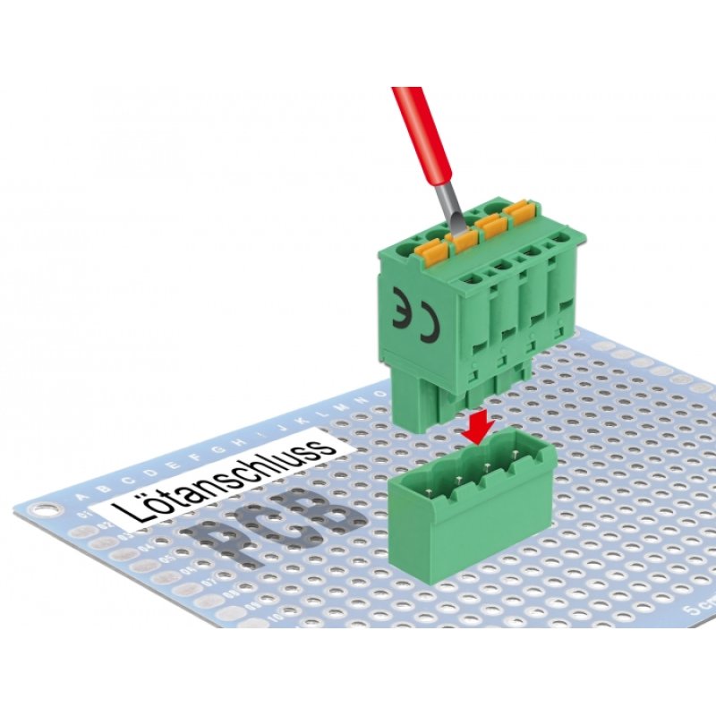 Terminalblock Set für Platine 4 Pin 5,08 mm Rastermaß vertikal