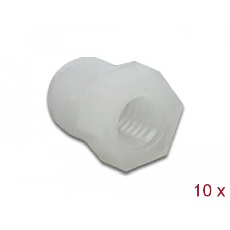 DeLOCK Capuchon hexagonal de protection avec filetage interne pour les vis M5, écru, 10 unités