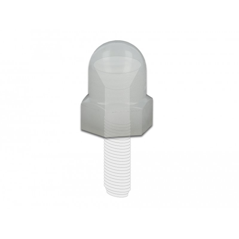 DeLOCK Capuchon hexagonal de protection avec filetage interne pour les vis M5, écru, 10 unités