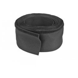 Gewebeschlauch mit Klettverschluss hitzebeständig 5 m x 20 mm schwarz