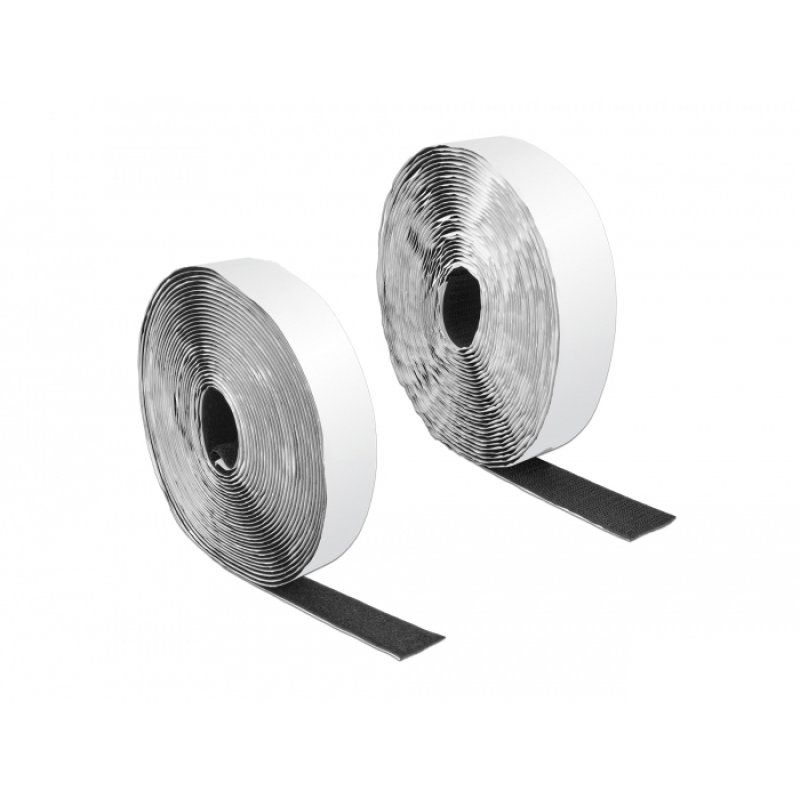 Klettband selbstklebend mit Haft- und Flauschband L 10 m x B 25 mm schwarz