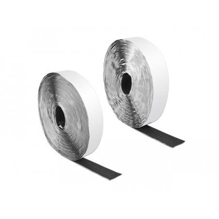 Klettband selbstklebend mit Haft- und Flauschband L 10 m x B 25 mm schwarz