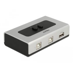 DeLOCK Commutateur USB 2.0 avec 2 x Type-B femelle à 1 x Type-A femelle, manuel, bidirectionnel