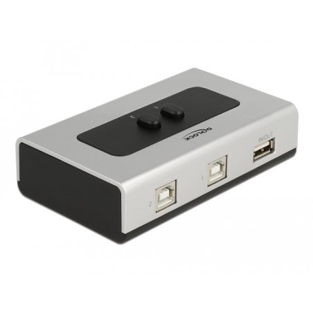 DeLOCK Switch USB 2.0 with 2 x Type-B female to 1 x Type-A female manual bidirectional