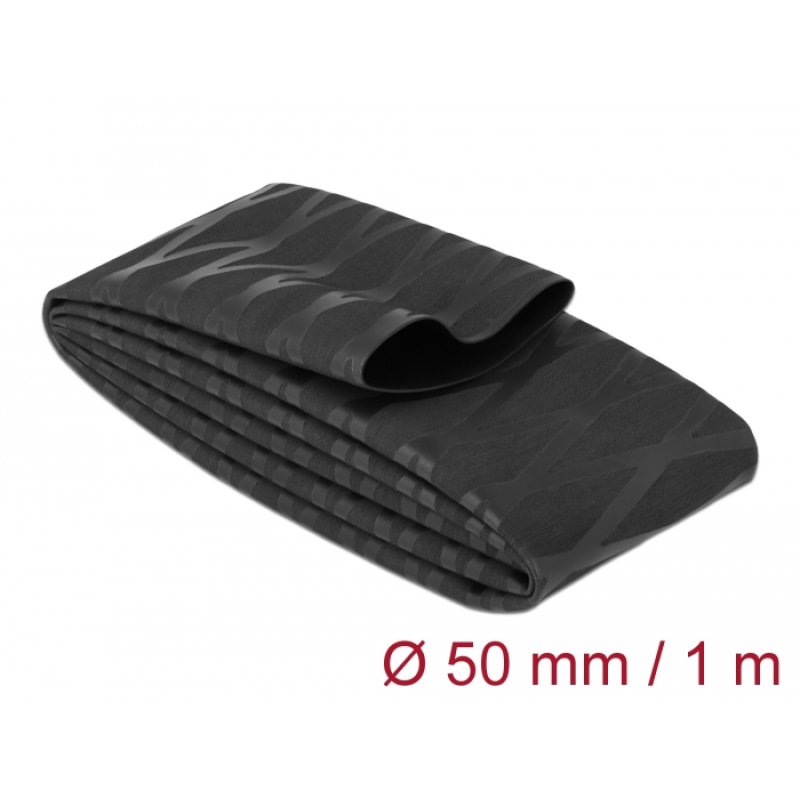 DeLOCK Heat Shrink Tube X-pattern non-slip 1 m x 50 mm black