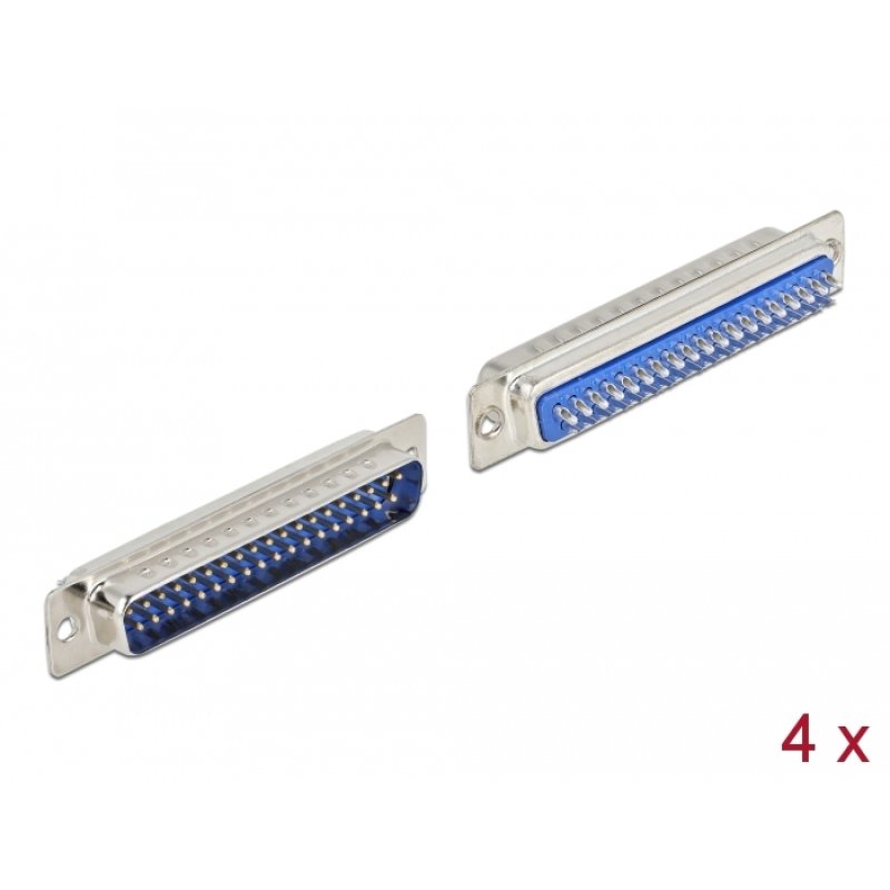 D-Sub 37 Pin Stecker Metall, Lötversion, 4 Stück