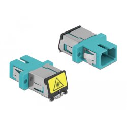 LWL Kupplung mit Laserschutzklappe SC Simplex Buchse zu SC Simplex Buchse Multimode aqua