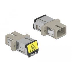 LWL Kupplung mit Laserschutzklappe SC Simplex Buchse zu SC Simplex Buchse Multimode beige