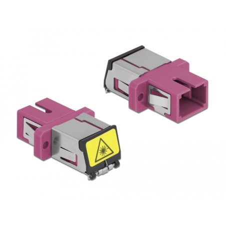 DeLOCK Coupleur de fibre optique de protection laser SC Simplex femelle à SC Simplex femelle Multimode, violet