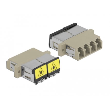 DeLOCK Coupleur de fibre optique de protection laser LC Quad femelle à LC Quad femelle Multimode, beige