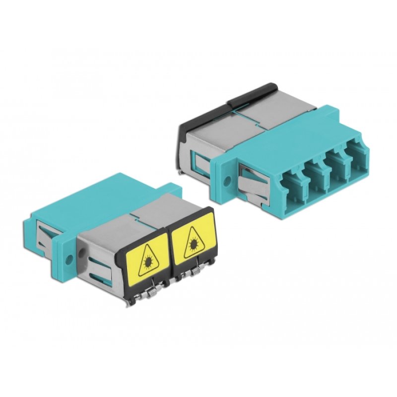 DeLOCK Coupleur de fibre optique de protection laser LC Quad femelle à LC Quad femelle Multimode, aqua