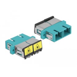 DeLOCK Coupleur de fibre optique de protection laser SC Duplex femelle à SC Duplex femelle Multimode, aqua
