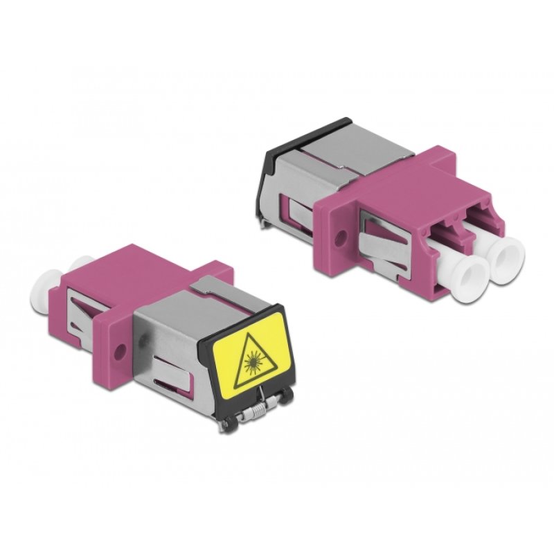 DeLOCK Coupleur de fibre optique de protection laser LC Duplex femelle à LC Duplex femelle Multimode, violet