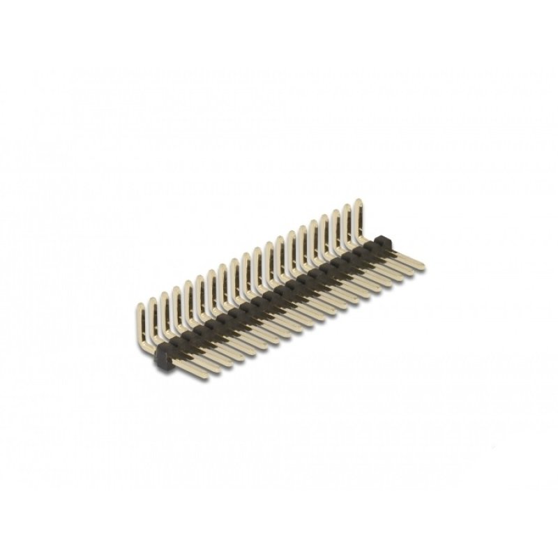 DeLOCK Barrette de 20 broches, écartement 1,27 mm, 1 rangée, angulée, 5 unités