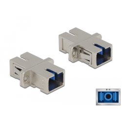 DeLOCK Coupleur de fibre optique SC Simplex femelle à SC Simplex femelle Simple-mode métal