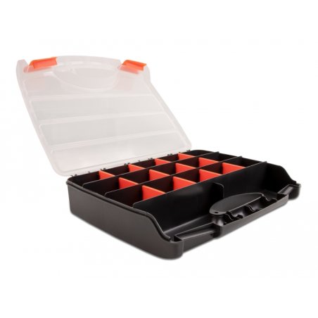 Sortimentsbox mit 17 Fächern 320 x 255 x 60 mm orange / schwarz