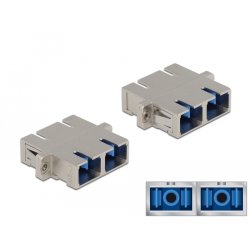 DeLOCK Optical Fiber Coupler SC Duplex female to SC Duplex female Single-mode metal