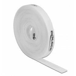DeLOCK Velcro tape on roll L 5 m x W 15 mm white
