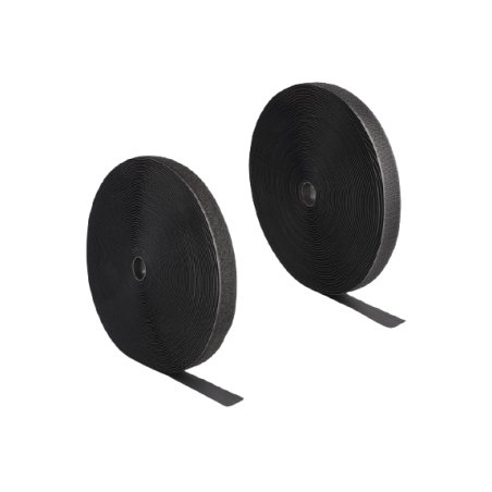 Strapazierfähiges Klettband mit Haft- und Flauschband L 25 m x B 25 mm schwarz