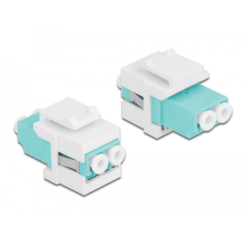 DeLOCK Keystone Module LC Duplex female to LC Duplex female aqua / white
