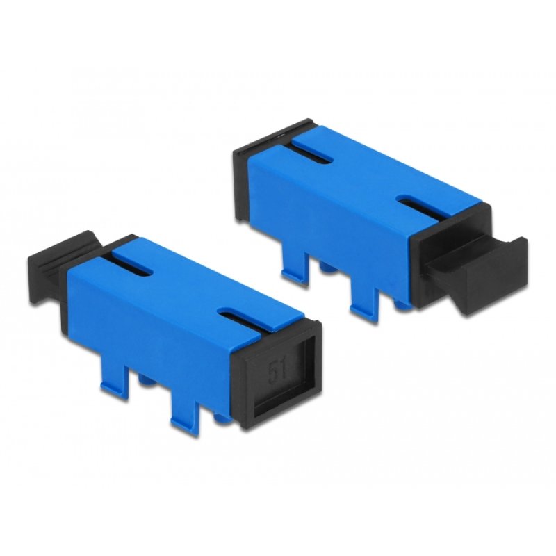 DeLOCK Raccord de fibre optique pour PCB SC Simplex femelle à SC Simplex femelle, mode simple, bleu