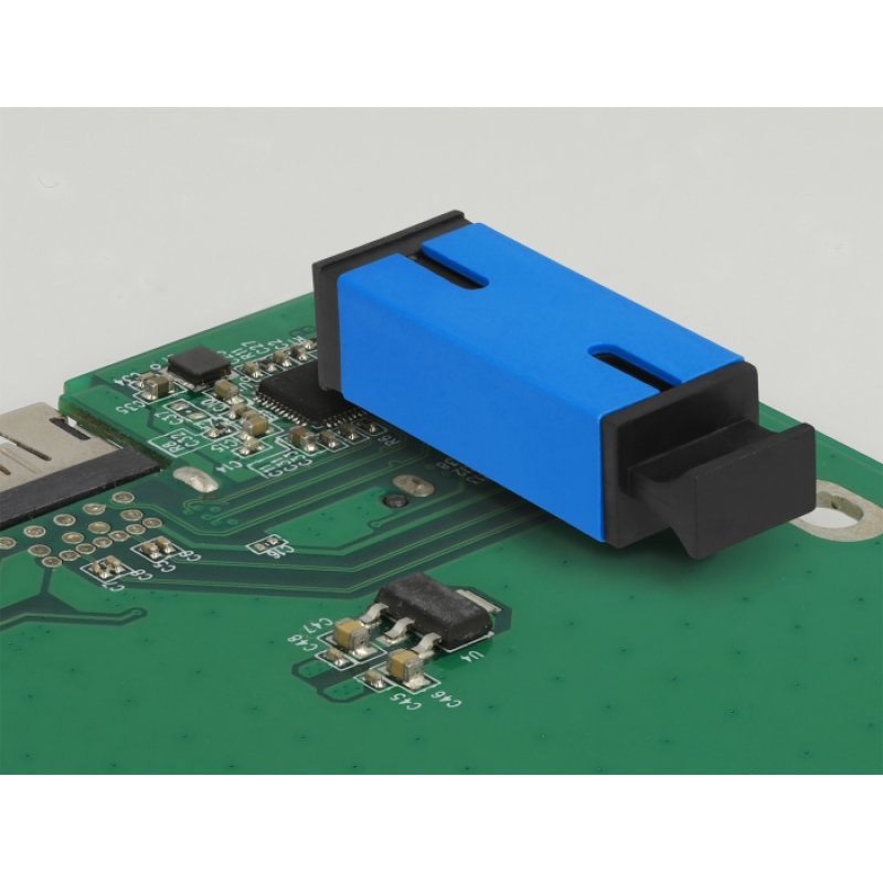 DeLOCK Optic Fiber Coupler for PCB SC Simplex female to SC Simplex female Single-mode blue