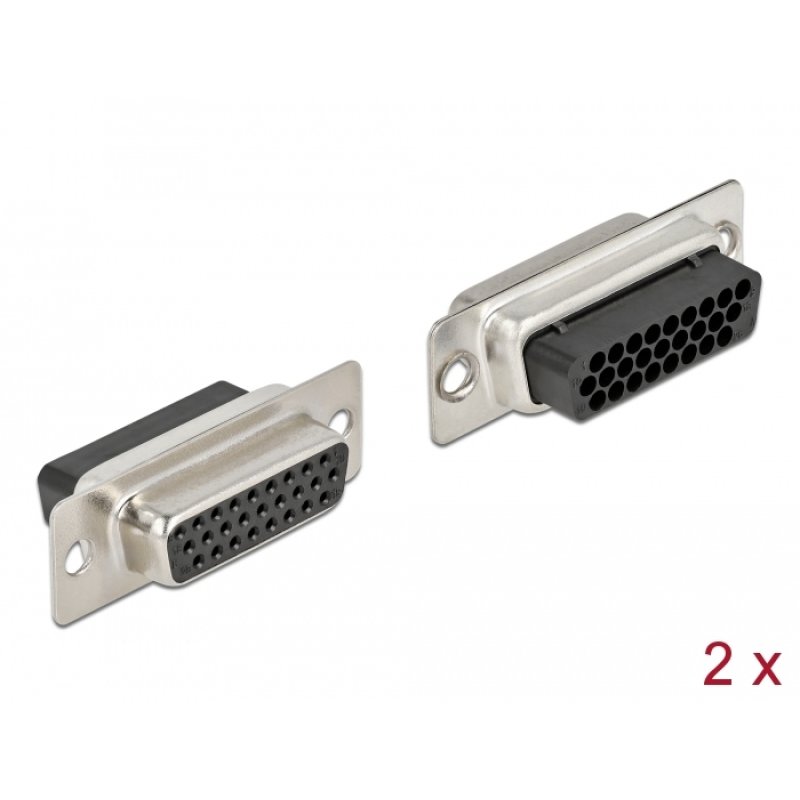 D-Sub HD 26 Pin Crimp Buchse, Metall, 2 Stück
