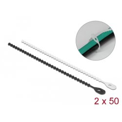 DeLOCK Beaded Cable Tie reusable L 180 x W 3.6 mm 100 pieces
