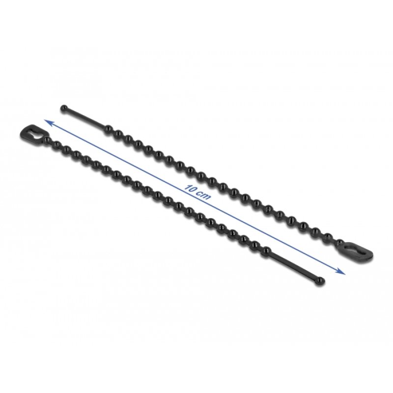 DeLOCK Serre-câble réutilisable L 100 x l 2,4 mm, noir, 100 unités