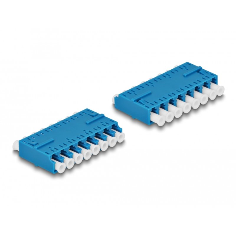 DeLOCK Coupleur de fibre optique HD LC Octuplex femelle à LC Octuplex femelle, bleu