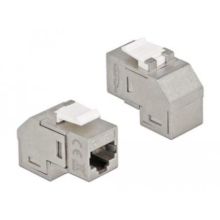 DeLOCK Keystone Module RJ45 jack to RJ45 jack Cat.6A 90° angled