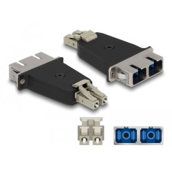 DeLOCK Optical Fiber Hybrid Coupler LC Duplex male to SC Duplex female beige