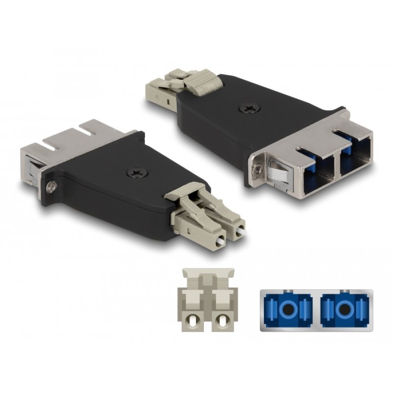 LWL Hybrid Kupplung LC Duplex Stecker zu SC Duplex Buchse beige