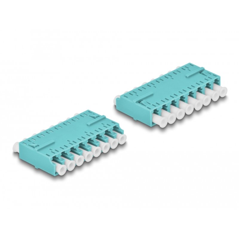 DeLOCK Optical Fiber Coupler HD LC Octuplex female to LC Octuplex female aqua