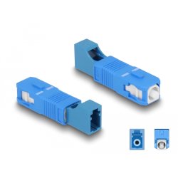 DeLOCK Coupleur hybride de fibre optique SC Simplex mâle à LC Simplex femelle, bleu