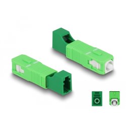 DeLOCK Coupleur hybride de fibre optique SC Simplex mâle à LC Simplex femelle, vert