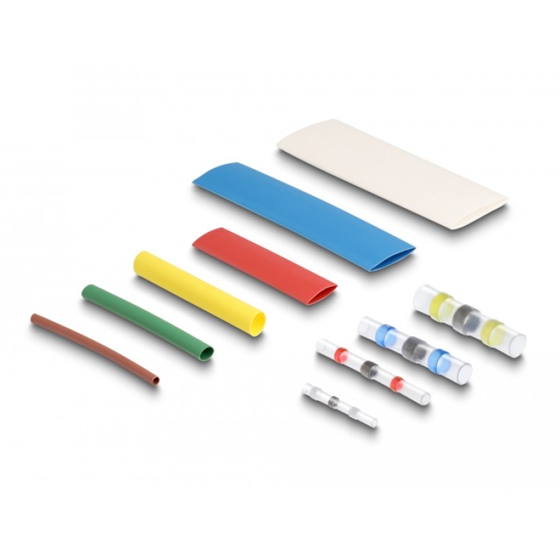 DeLOCK Heat shrink tube with solder wire connector assortment box 308 pieces coloured