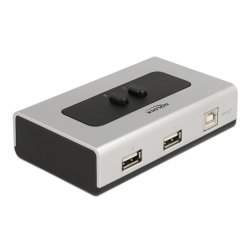DeLOCK Commutateur USB 2.0 avec 1 x Type-B femelle à 2 x Type-A femelle, manuel, bidirectionnel