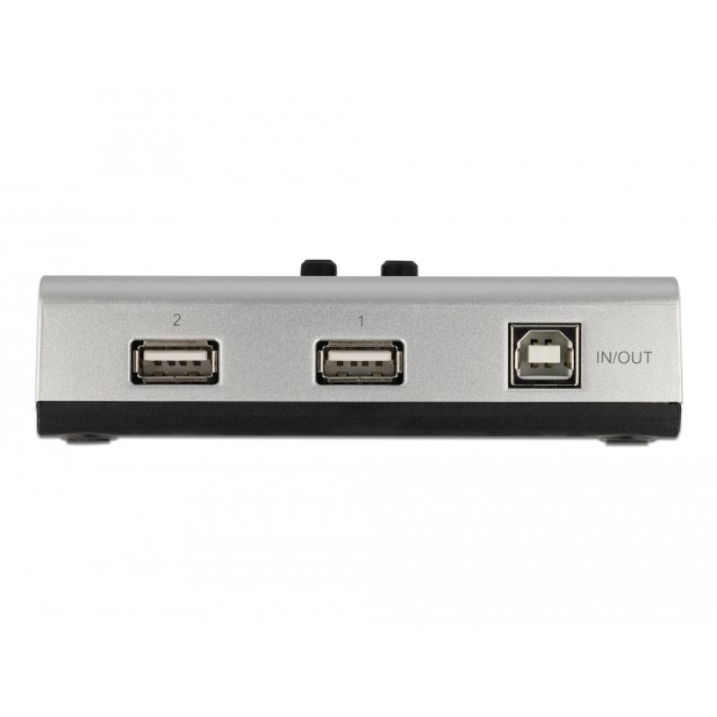 Umschalter USB 2.0 mit 1 x Typ-B Buchse zu 2 x Typ-A Buchse manuell bidirektional