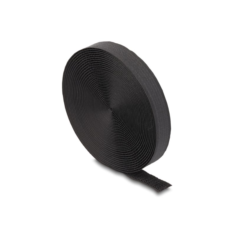DeLOCK Hook-and-Loop tape on roll with strap L 5 m x W 20 mm black