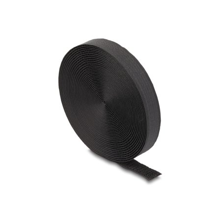 Klettband auf Rolle mit Schlaufe L 5 m x B 20 mm schwarz