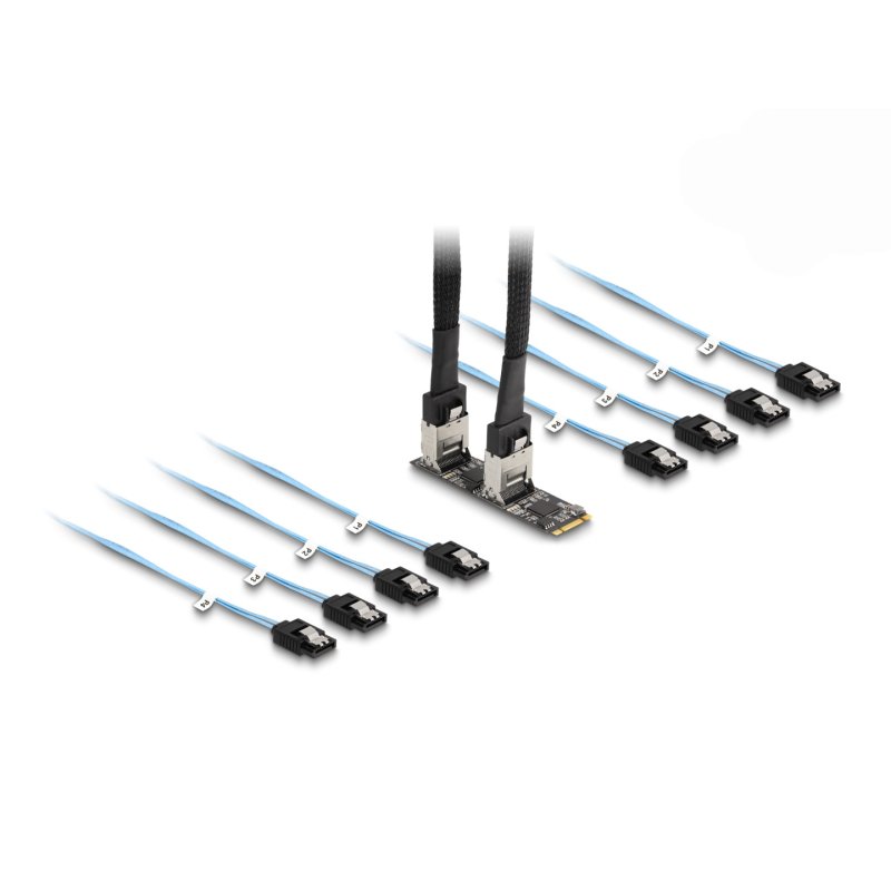 Konverter M.2 2280 Key B M Stecker zu 8 x SATA