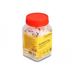 RJ45 Modularer Stecker mit Zugentlastung und Knickschutztülle für Cat.7 Rundkabel 25er Set