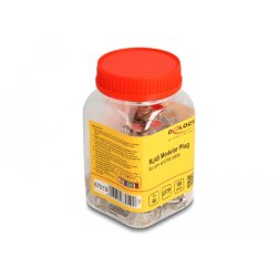 DeLOCK Fiche RJ45 Modular Cat.6A pour câble fin et plat, 100 unités