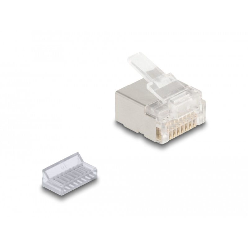 DeLOCK Fiche RJ45 Modular Cat.6A pour câble fin et plat, 100 unités