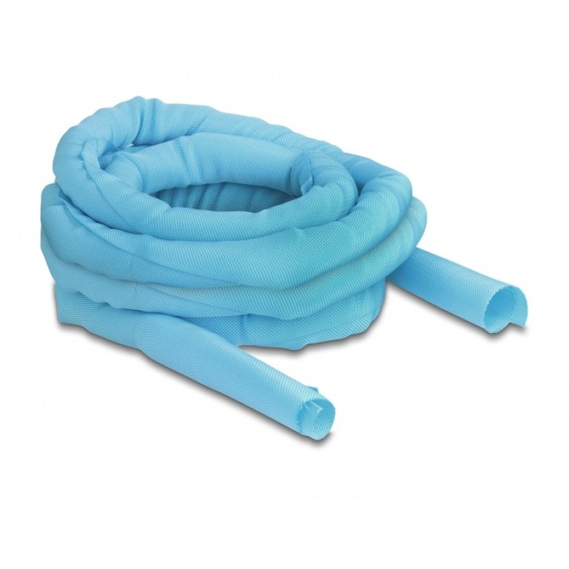 DeLOCK Manchon tissé, auto-fermant, résistant à la chaleur 2 m x 25 mm, bleu