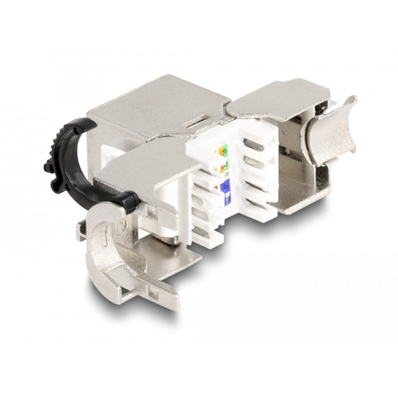 DeLOCK Keystone Module RJ45 jack to LSA Cat.6A STP with locking clip and cable tie-free