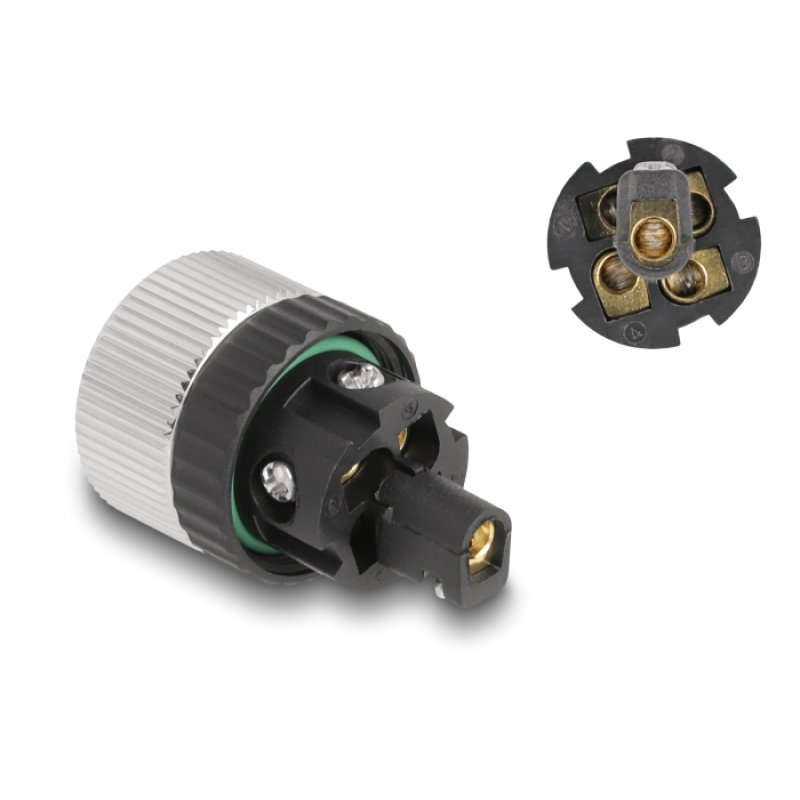 DeLOCK M12 Connector A-coded 5 pin female for mounting with screw connection